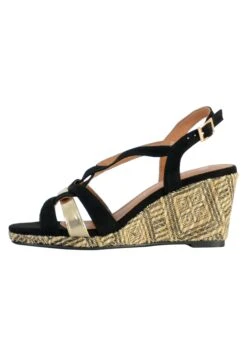 Compensée- Sandalias De Cuña - Noir