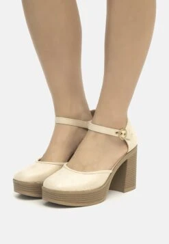 MTNG Zapato - Sandalias Con Plataforma - Beige