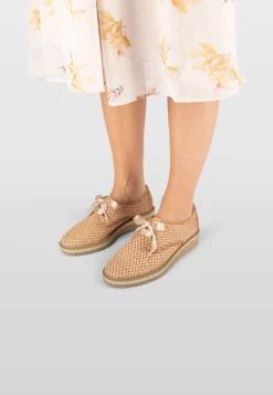 Hispanitas Nicole- Zapatos Con Cordones - Camel