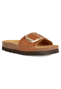 Geox D Brionia High - Sandalias Planas - Brown