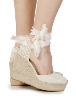 Zapatos De Salón Con Cordones - Platino