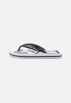 EA7 Emporio Armani Water Sports Oversize Logo Unisex - Sandalias De Dedo - White/Black