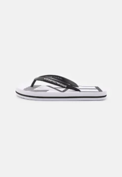 EA7 Emporio Armani Water Sports Oversize Logo Unisex - Sandalias De Dedo - White/Black