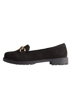 New Look Wide Fit Gold Chain Chunky - Mocasines - Black