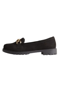 New Look Wide Fit Gold Chain Chunky - Mocasines - Black