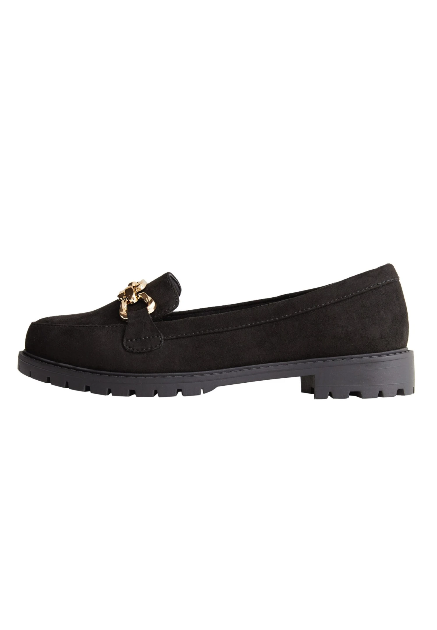 New Look Wide Fit Gold Chain Chunky - Mocasines - Black 1 New Look Wide Fit Gold Chain Chunky - Mocasines - Black