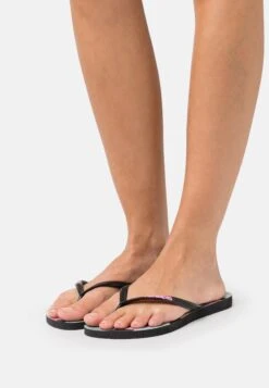 Havaianas Flip Flop Slim Floral - Chanclas De Dedo - Black/Pink