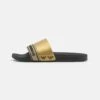 EA7 Emporio Armani Sport Tape Slide Unisex - Sandalias Planas - Black/Gold